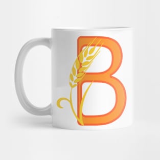 Stylized typography with capital letter B isolated monogram and plant decoration Mug